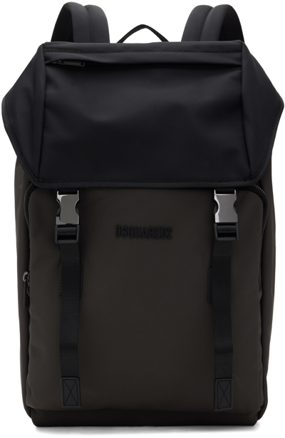 Dsquared2 Black & Grey Urban Backpack In M2850 Black+gray