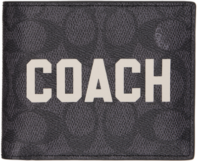Coach Grey 3-in-1 Wallet In Charcoal Multi