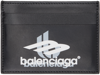 BALENCIAGA BLACK PRINTED CARD HOLDER