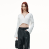 ALEXANDER WANG CROPPED PULLOVER WITH DROPPED SHOULDER