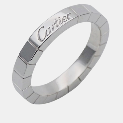 Pre-owned Cartier 18k White Gold Lanieres Band Ring Eu 51