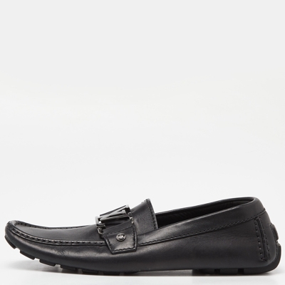 Pre-owned Louis Vuitton Black Leather Monte Carlo Loafers Size 40