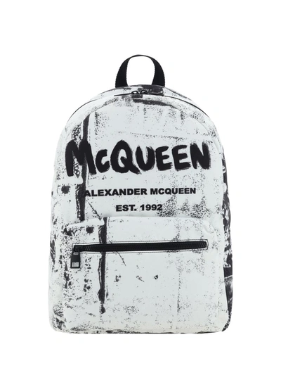 Alexander Mcqueen Backpacks In Black/white