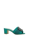 Manolo Blahnik Martanew 50 Crystal Buckle Mules In Bgrn