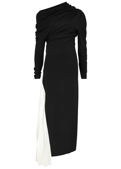 A.w.a.k.e. Pleated Maxi Dress In Black,white