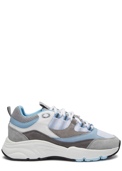 Cleens Aero Panelled Mesh Trainers In Blue