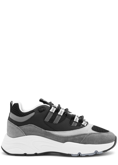 Cleens Aero Panelled Mesh Sneakers In Black And White