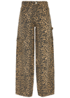 Damson Madder Dion Leopard-print Straight-leg Cargo Jeans In Leopard
