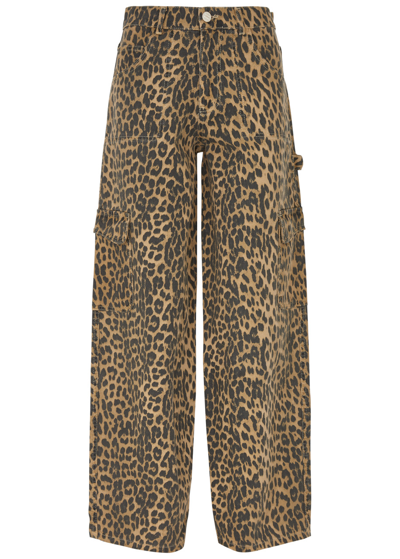 Damson Madder Dion Leopard-print Straight-leg Cargo Jeans