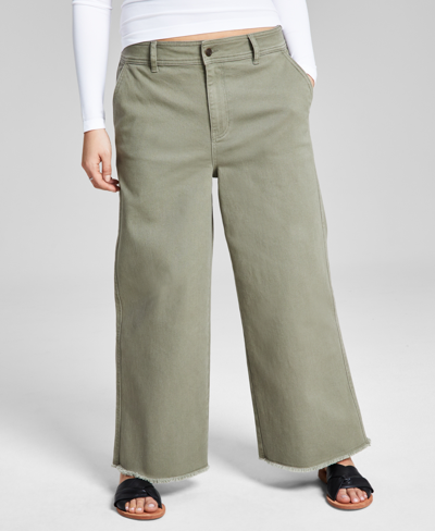 And Now This Women's Mariner Cropped Fringe-trim Pants, Created For Macy's In Crushed Oregano