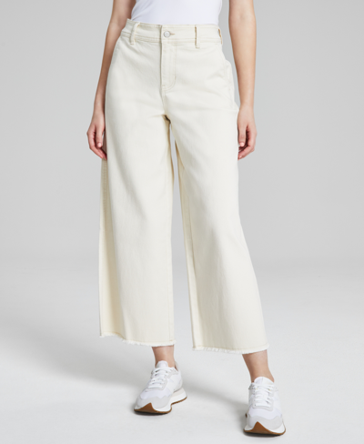 And Now This Women's Mariner Cropped Fringe-trim Pants, Created For Macy's In Ecru