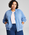 AND NOW THIS TRENDY PLUS SIZE QUILTED BOMBER JACKET