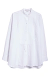 STELLA MCCARTNEY PLASTRON BIBBED COTTON BUTTON-UP SHIRT