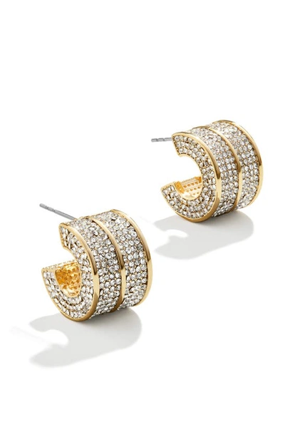 Baublebar Pavé Round Hoop Earrings In Clear