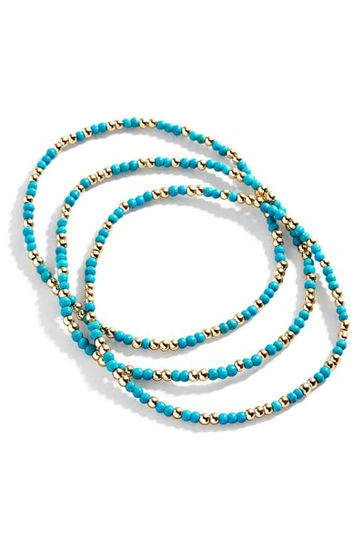 Baublebar Sadie Set Of 3 Semiprecious Bead Stretch Bracelets In Blue