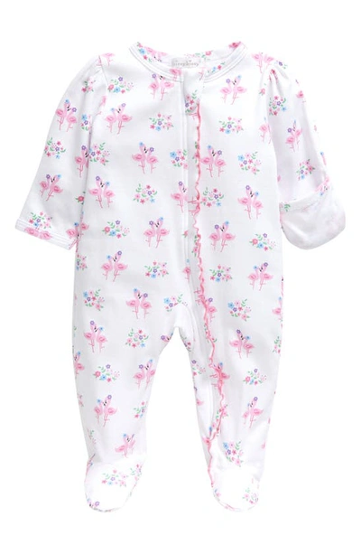 Kissy Kissy Babies' Ruffle Pima Cotton Footie In Pink Multi