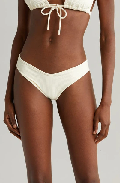 Montce Lulu Rib Bikini Bottoms In Cream Rib