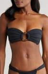 Montce Tori Bandeau Bikini Top In Black Rib
