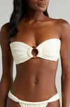 Montce Tori Bandeau Bikini Top In Cream Rib