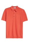 John Smedley Cotton Polo Shirt In Sundown Orange