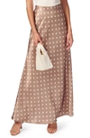 CAMI NYC PRUE POLKA DOT SATIN MAXI SKIRT