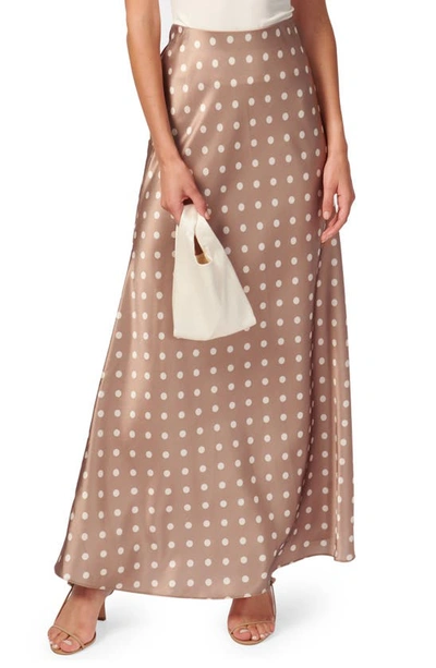 Cami Nyc Women's Prue Polka Dot Satin Maxi Skirt In Macadamia Dot