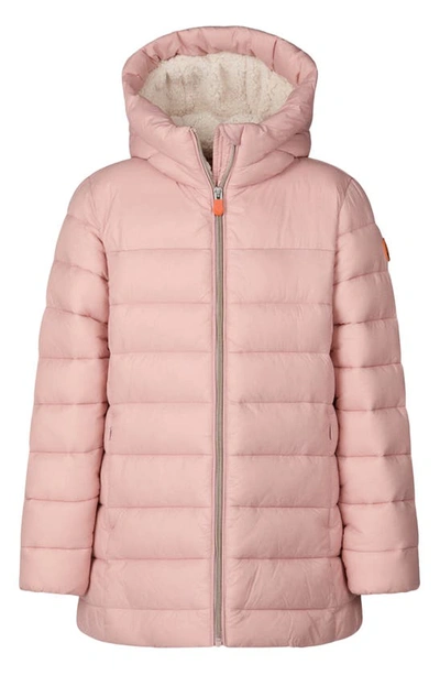 Save The Duck Kids Pink Wintermantel For Girls In Blush Pink