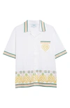 CASABLANCA BRODERIE ANGLAISE EMBROIDERED CAMP SHIRT
