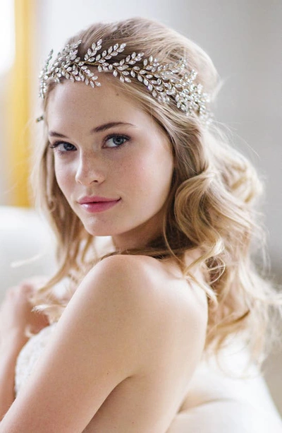 Brides And Hairpins Kira Crystal Halo & Sash In 14 K Gold