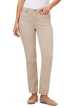 Nic + Zoe Mid Rise Straight Pocket Jeans In Beige In Chamois