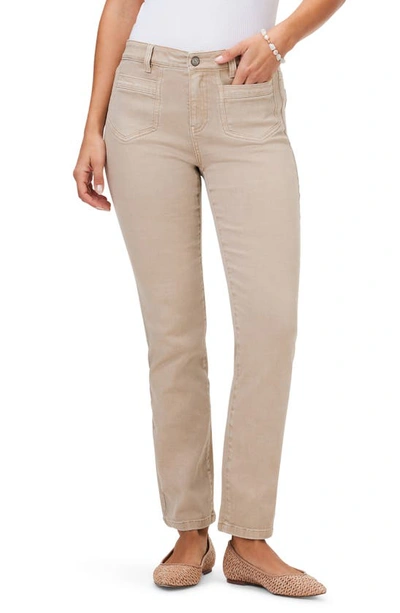 Nic + Zoe Patch Pocket Straight Leg Jeans In Chamois