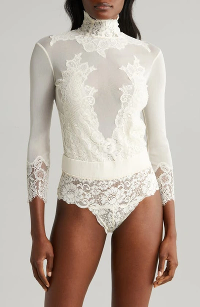 HAH TAKE HAH BOW LACE TURTLENECK BODYSUIT