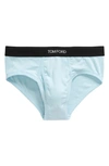 Tom Ford Cotton Stretch Jersey Briefs In Blau 2