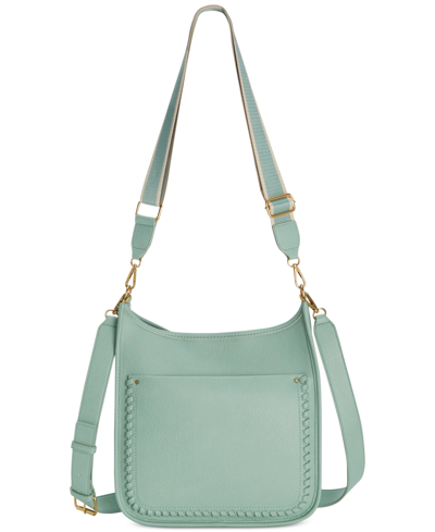 Style & Co Whipstitch Medium Crossbody, Created For Macy's In Mint Sage