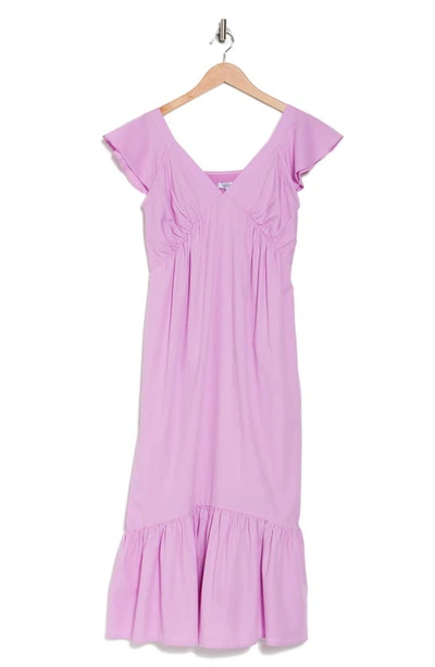 Area Stars Diana Flutter Sleeve Dress In Light Purple