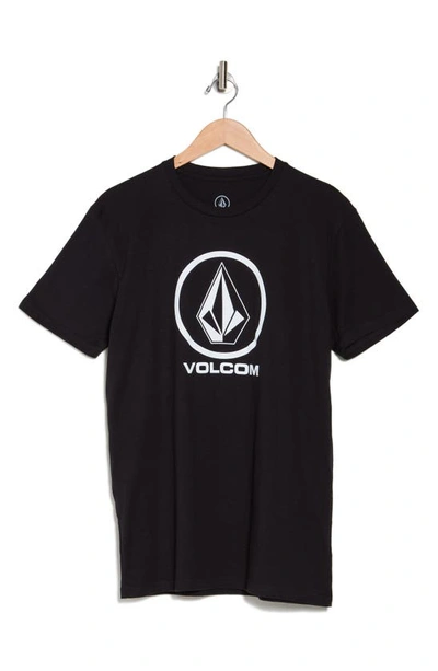 Volcom Big Boys Crisp Stone Graphic Short Sleeve T-shirt In Black