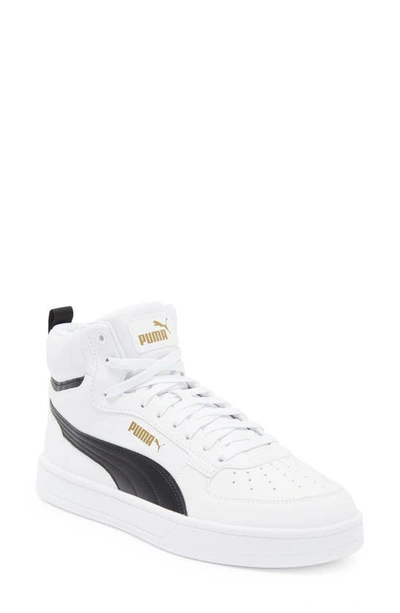 Puma Caven 2.0 Mid Top Sneaker In  White- Blac