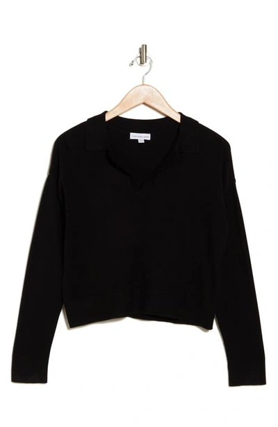 Calvin Klein Jeans Est.1978 Collared Polo Sweater In Black