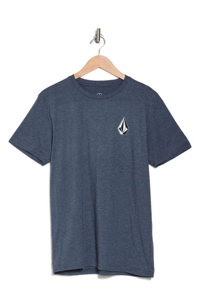 Volcom Sickly Stone Heathered T-shirt In Navy Heather