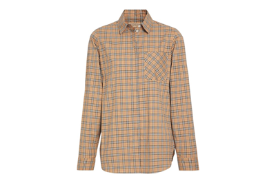 Pre-owned Burberry Check Cotton Shirt Beige