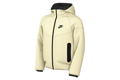 Pre-owned Nike Sportswear Kids Tech Fleece Full Zip Hoodie Cream/black