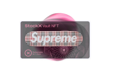 Pre-owned Stockx Vault Nft Supreme Burberry Skateboard Deck Pink Vaulted Goods