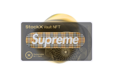 Pre-owned Stockx Vault Nft Supreme Burberry Skateboard Deck Beige Vaulted Goods