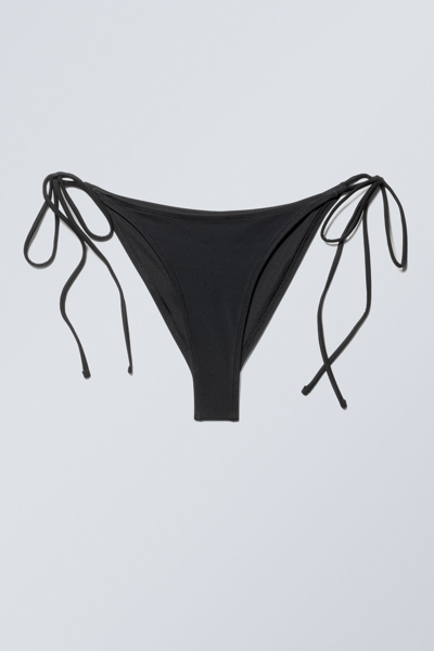 Weekday Strappy Bikini Bottoms In Black