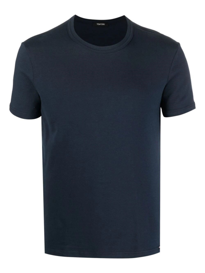 Tom Ford Crewneck T-shirt In Blue