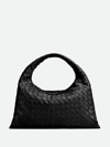 Bottega Veneta Small Hop Leather Shoulder Bag In Black