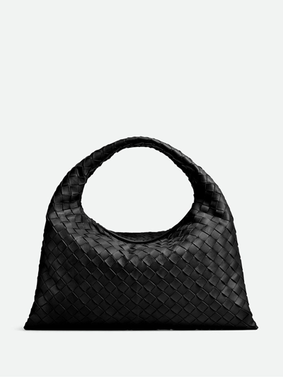 Bottega Veneta Hop Small Intrecciato Leather Tote In Black