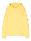 C.p. Company Lens-detail Cotton Hoodie In Yellow & Orange