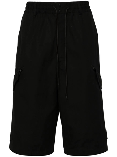 Y-3 Workwear Cotton Bermuda Shorts In Black