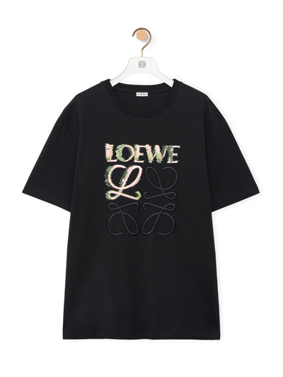Loewe Men's Logo Relaxed-fit T-shirt In Black